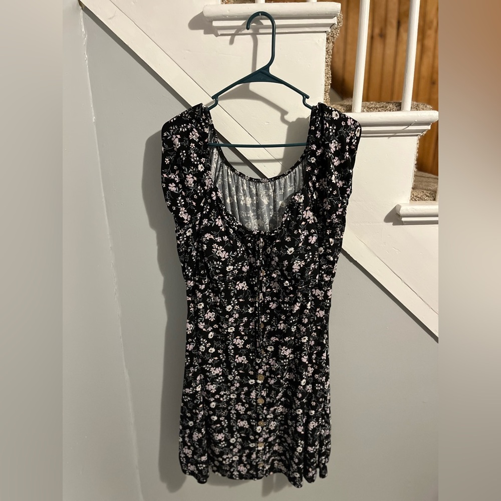 No Boundaries Black Floral Dress